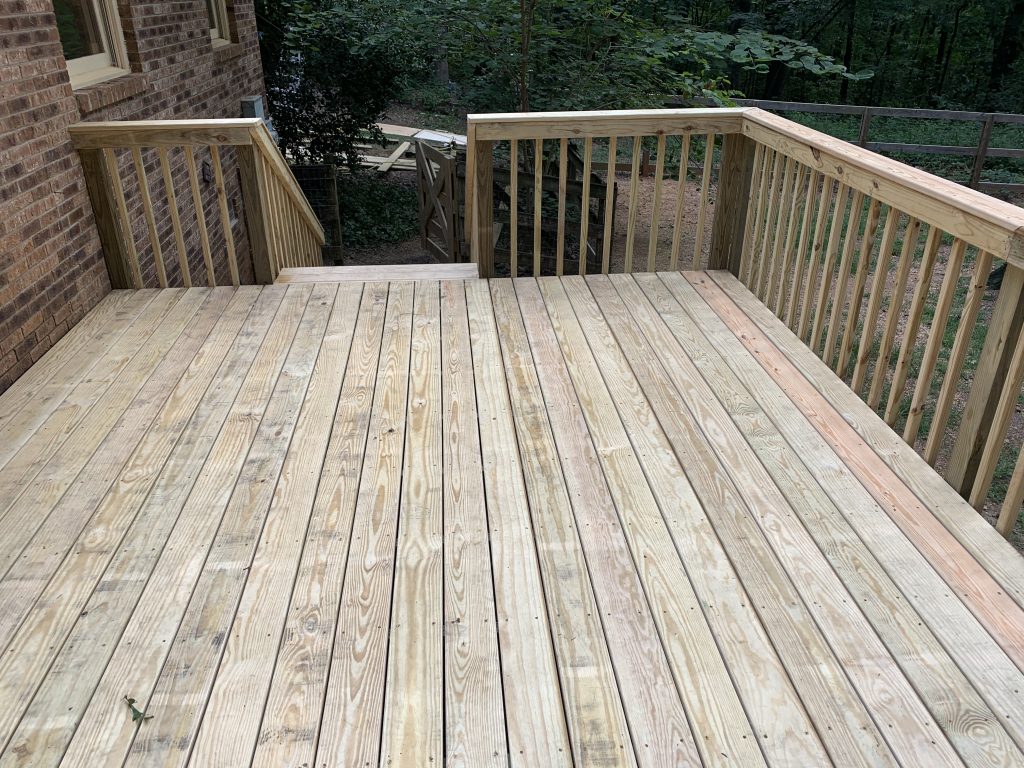 New Treated Wood Deck Installation in Monroe, NC